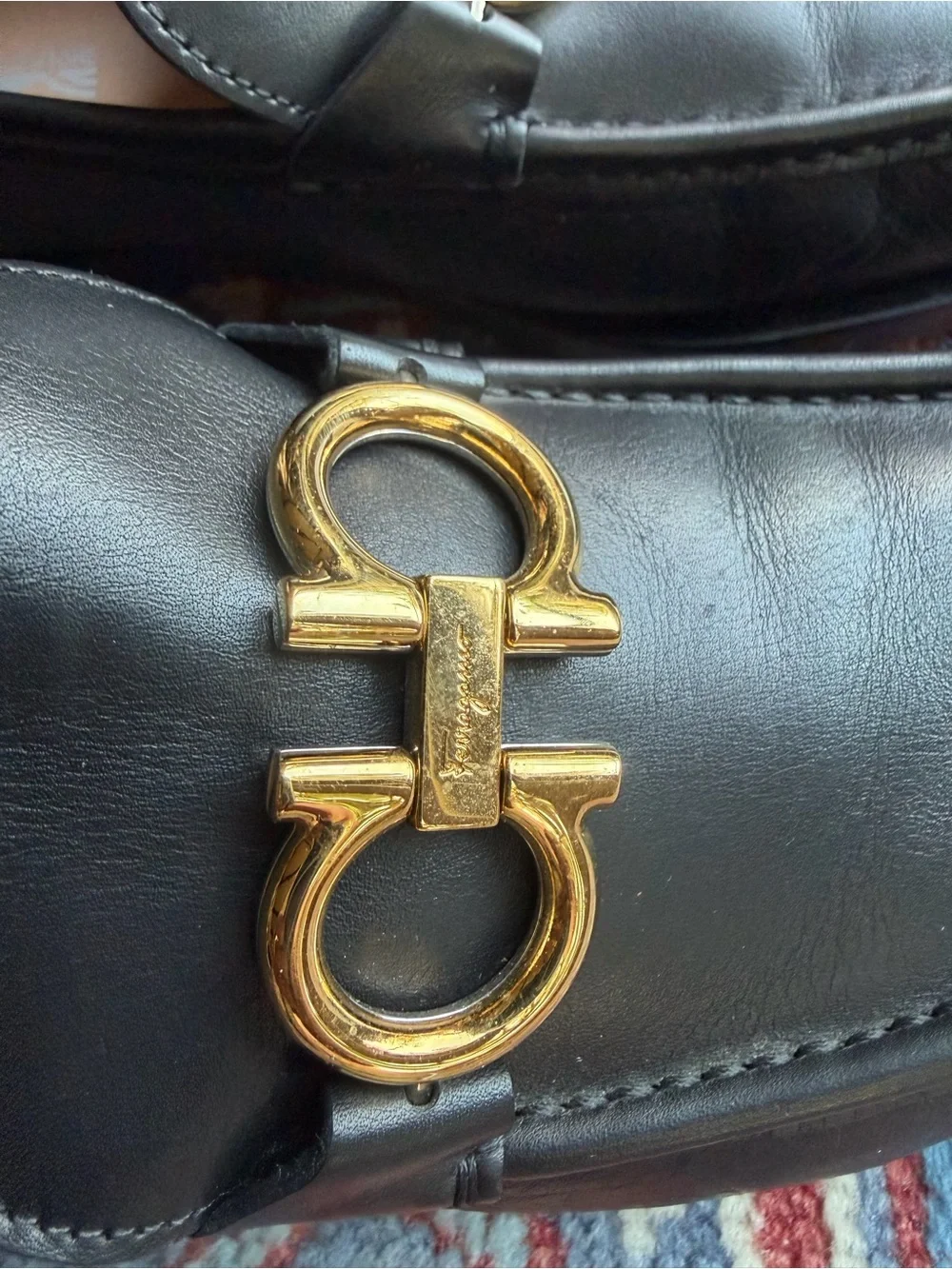 Salvatore Ferragamo Men’s Black Leather Gancini Bit Loafers | Made in Italy